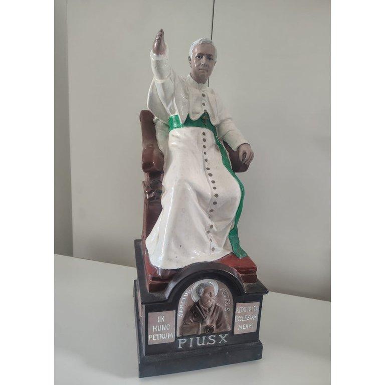 Antigua Escultura Devocional Papa San Pío X