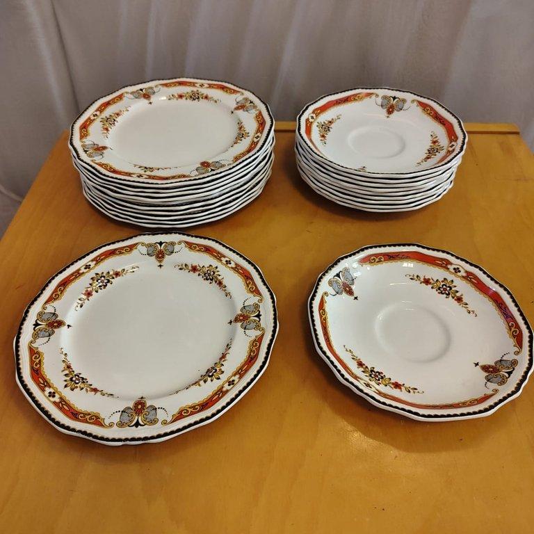 Set De 11 Platos Y 10 Platillos Alfred Meakin Marigold Astoria Shape England Vintage